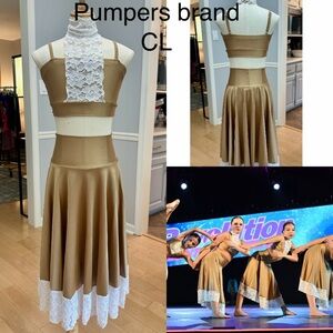 Gold and white dance costume